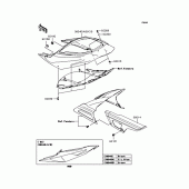 Схема вузла: Задні бічні обтічники & Захист ланцюга для Kawasaki ZX636 Ninja ZX-6R