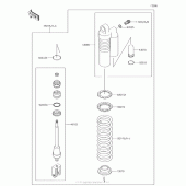 Схема узла: Задний амортизатор(ы) для Kawasaki KX100