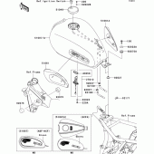 Схема узла: Топливный бак для Kawasaki EJ800 W800