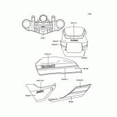 Схема вузла: Наклейки (Candy lime green) для Kawasaki ZR400 ZRX