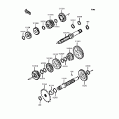 Схема вузла: Трансмісія для Kawasaki KMX50 KSR-I