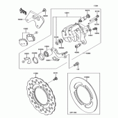 Схема вузла: Заднє гальмо для Kawasaki KX100
