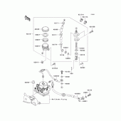 Схема вузла: Задній гальмівний циліндр Kawasaki ER650 ER-6N ABS
