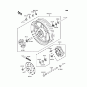 Схема вузла: Заднє колесо & Привідний ланцюг для Kawasaki ZR400 Xanthus