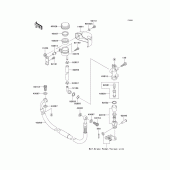 Схема вузла: Задній гальмівний циліндр для Kawasaki VN1600 VN1600 Classic