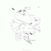 Схема вузла: Інформаційні наклейки для Kawasaki VN900 Vulcan 900 Custom