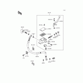 Схема узла: Передний тормозной цилиндр для Kawasaki KMX125