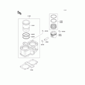 Схема узла: Цилиндр & Поршень для Kawasaki EX500 Ninja 500R