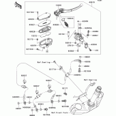 Схема узла: Передний тормозной цилиндр для Kawasaki ZR750 Z750R