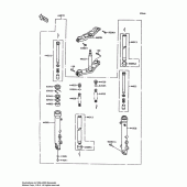 Схема вузла: Вилка передньої осі для Kawasaki ZX600 Ninja 600R