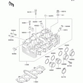 Схема вузла: Головка циліндра для Kawasaki ZR750 ZR-7