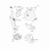 Схема вузла: Decal(red/white)(kl650-b3) для Kawasaki KL650 Tengal