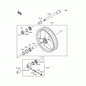 Схема вузла: Ступиця переднього колеса для Kawasaki ZR1200 ZRX1200R