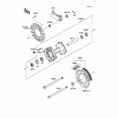 Схема узла: Ступица заднего колеса для Kawasaki KX100