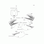 Схема вузла: Наклейки (Green; d8f) для Kawasaki KX100