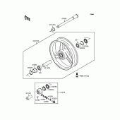 Схема вузла: Ступиця переднього колеса для Kawasaki ZX400 ZZR400