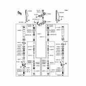 Схема вузла: Вилка передньої осі (M7F/M8F) для Kawasaki KX125