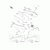 Схема узла: Задние боковые обтекатели & Защита цепи для Kawasaki KL650 KLR650