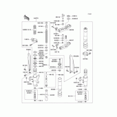 Схема узла: Передняя вилка(1/2) для Kawasaki KX250/ KX252 KX250