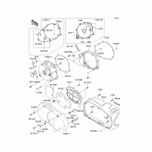 Схема вузла: Left engine cover(s) для Kawasaki VN1500 Vulcan 1500 Classic FI