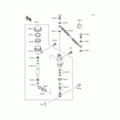 Схема узла: Задний тормозной цилиндр для Kawasaki KMX125