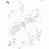 Схема узла: Change drum/shift fork для Kawasaki ZX600 ZZ-R600