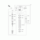Схема вузла: Задній амортизатор для Kawasaki KX250/ KX252 KX250