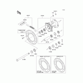 Схема узла: Ступица заднего колеса для Kawasaki KX125