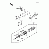 Схема вузла: Change drum/shift fork для Kawasaki ZG1200 Voyager XII