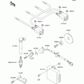 Схема вузла: Система запалювання для Kawasaki ZR1100 ZRX1100-II