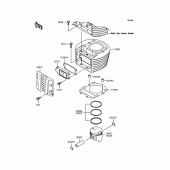 Схема вузла: Циліндр & Поршень для Kawasaki BJ250 250TR