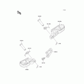 Схема узла: Подножки для Kawasaki KX500