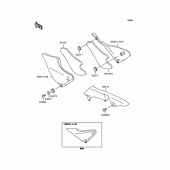 Схема вузла: Задні бічні обтічники & Захист ланцюга для Kawasaki ZR1100 Zephyr 1100RS