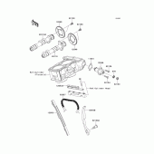 Схема узла: Распредвал & Цепь ГРМ & Натяжитель для Kawasaki EX300 Ninja 300