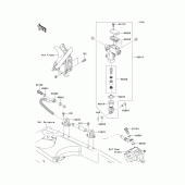 Схема узла: Задний тормозной цилиндр для Kawasaki KLX140 KLX140L