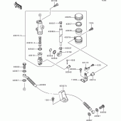 Схема вузла: Задній гальмівний циліндр Kawasaki ZX600 Ninja ZX-6R
