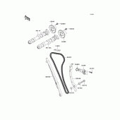 Схема вузла: Розподільний вал & Ланцюг ГРМ & Натягувач для Kawasaki ER650 ER-6N ABS