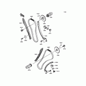 Схема узла: Распредвал & Цепь ГРМ & Натяжитель для Kawasaki VN900 Vulcan 900 Classic LT