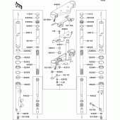 Схема вузла: Вилка передньої осі для Kawasaki VN800 Vulcan 800
