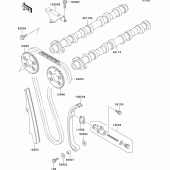 Схема вузла: Розподільний вал & Ланцюг ГРМ & Натягувач для Kawasaki ZR1100 ZRX1100-II