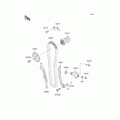 Схема узла: Распредвал & Цепь ГРМ & Натяжитель для Kawasaki BR125 Bajaj Wind