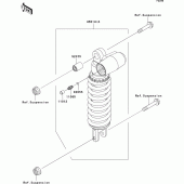 Схема вузла: Задній амортизатор для Kawasaki ZR1000 Z1000