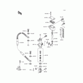 Схема вузла: Задній гальмівний циліндр для Kawasaki KLX300R