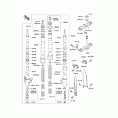 Схема узла: Вилка передней оси для Kawasaki KX100