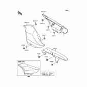 Схема вузла: Задні бічні обтічники & Захист ланцюга для Kawasaki VN250 Eliminator 250V