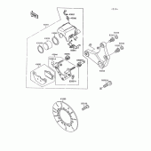 Схема узла: Задний тормоз для Kawasaki VN1500 Vulcan 88