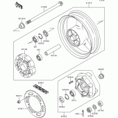 Схема вузла: Ступиця заднього колеса для Kawasaki ZR750 ZR-7