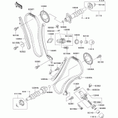 Схема вузла: Розподільний вал & Ланцюг ГРМ & Натягувач для Kawasaki VN1500 VN1500 Drifter