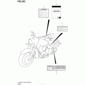 Схема вузла: Інформаційні наклейки (Vl1500L4 E03) для Suzuki VL1500 Boulevard C90 BOSS