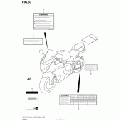 Схема вузла: Інформаційні наклейки (Gsx-R1000L4 E33) для Suzuki GSX-R1000